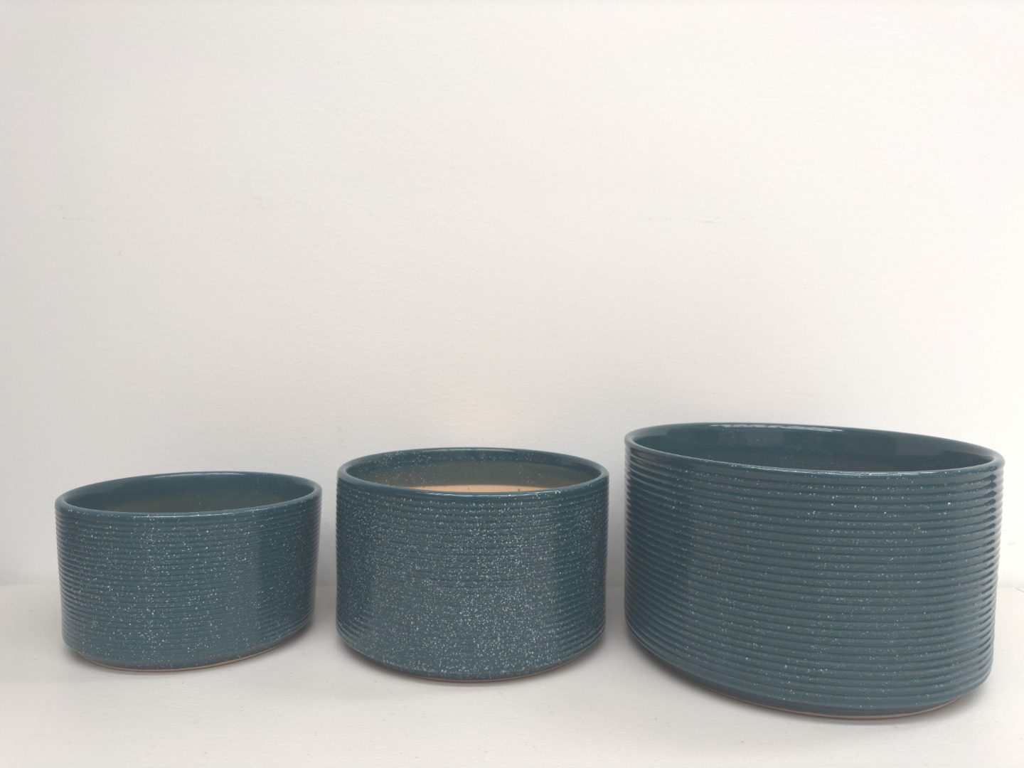 Ceramic Pot Dark Green | 24.5/20.2/17.5 cm | Set of 3